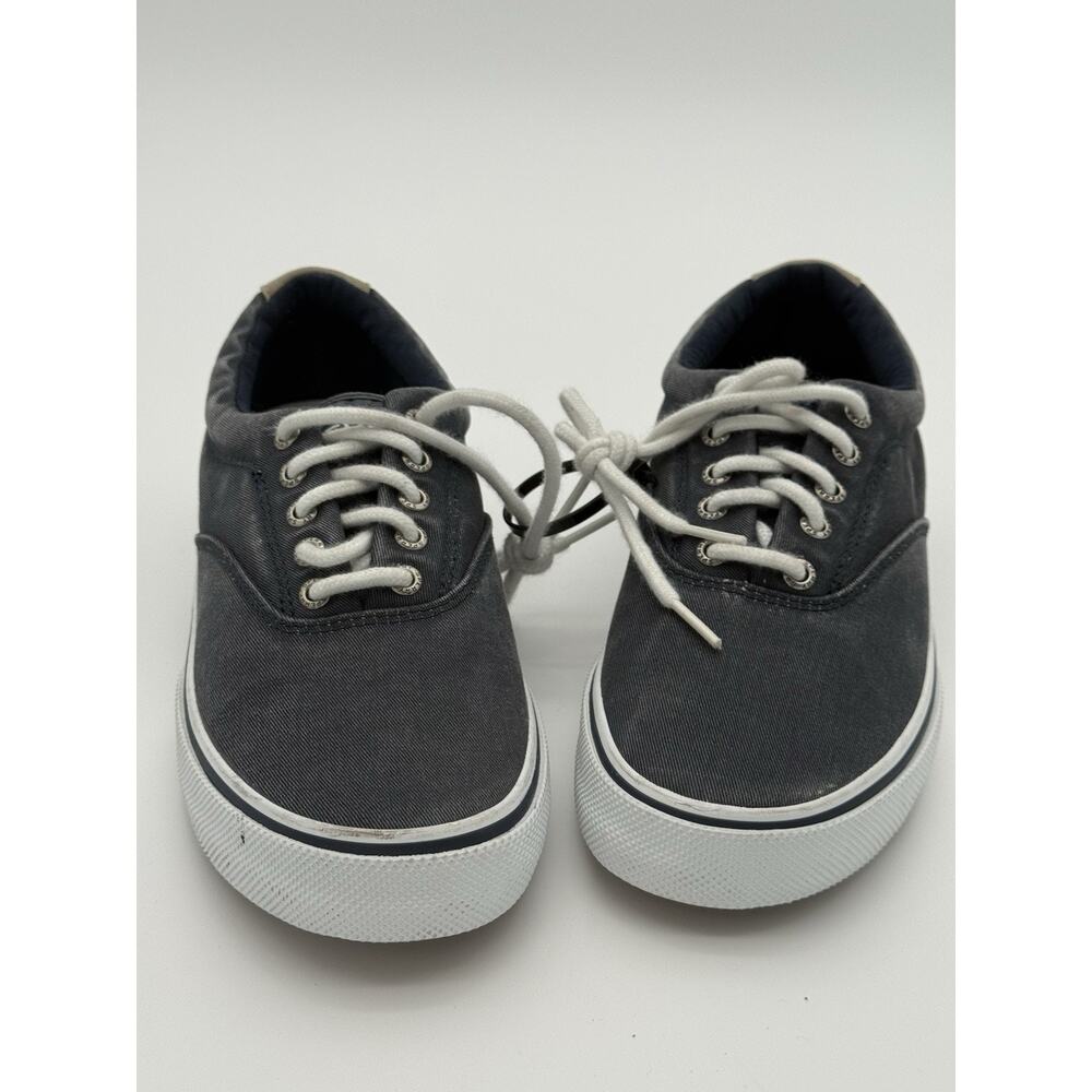 Sperry Halyard CVO Mens Sz 8 Gray Navy 
Casual Walking Canvas Shoes Sneakers NEW